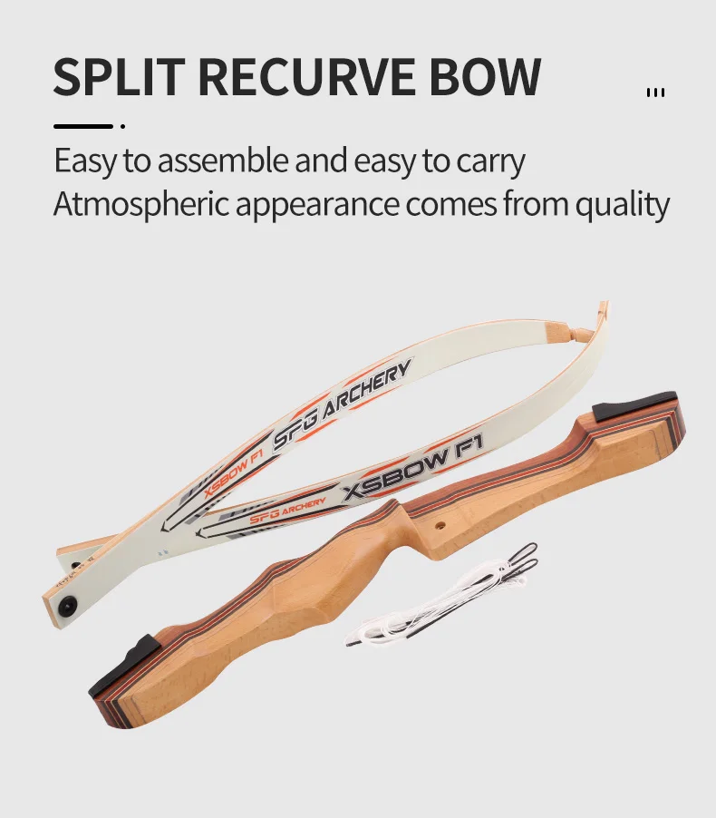 Spg Takedown Recurve Bow Wooden Riser Outdoor Hunting Shooting Practice ...