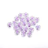 Cuentas de flores acrílicas brillantes - morado