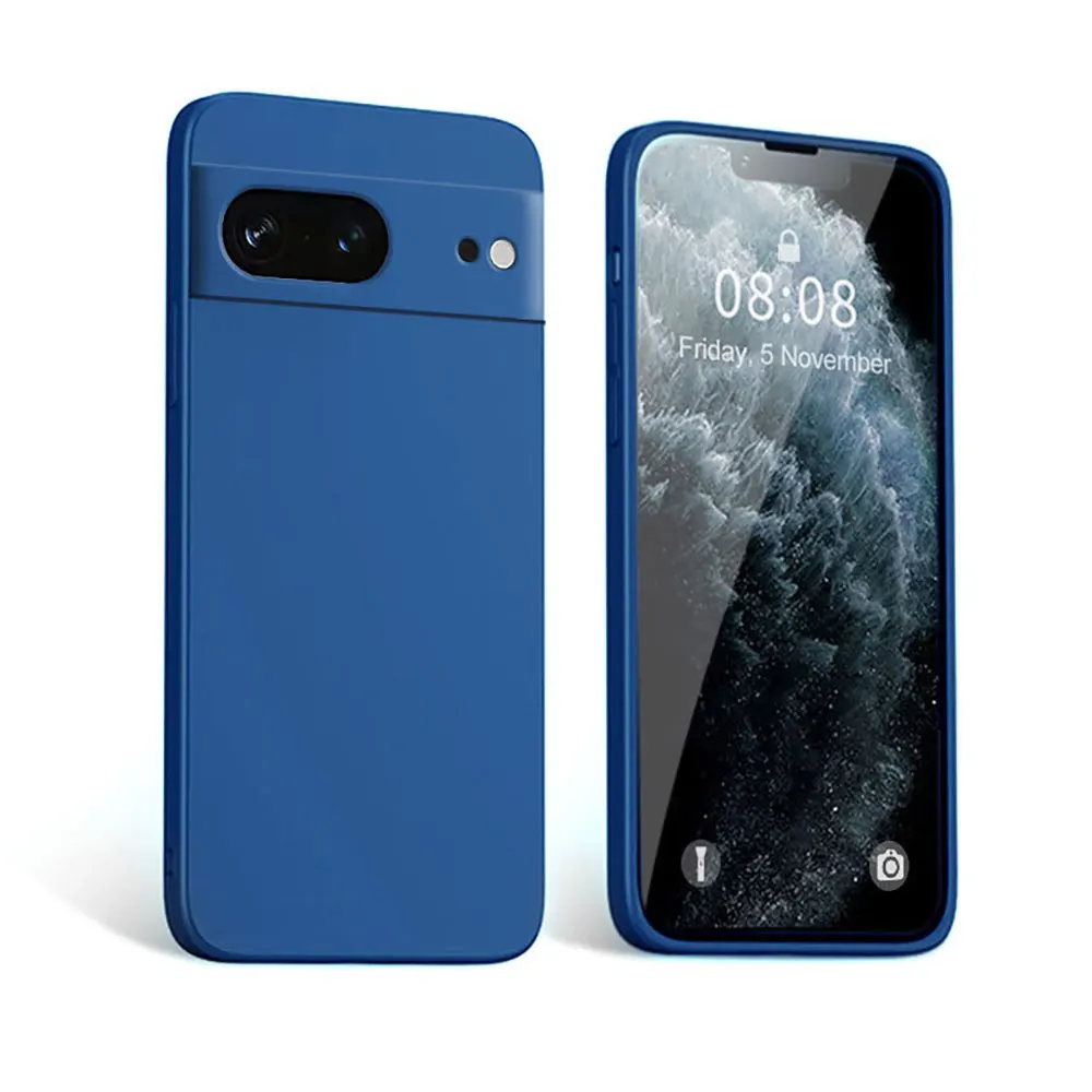 Étui en silicone liquide pour Google Pixel 5A 4A 3A 5 4 3 XL protection de l'objectif de la caméra de téléphone simple, couleur pure, affaires SJK410 Laudtec  