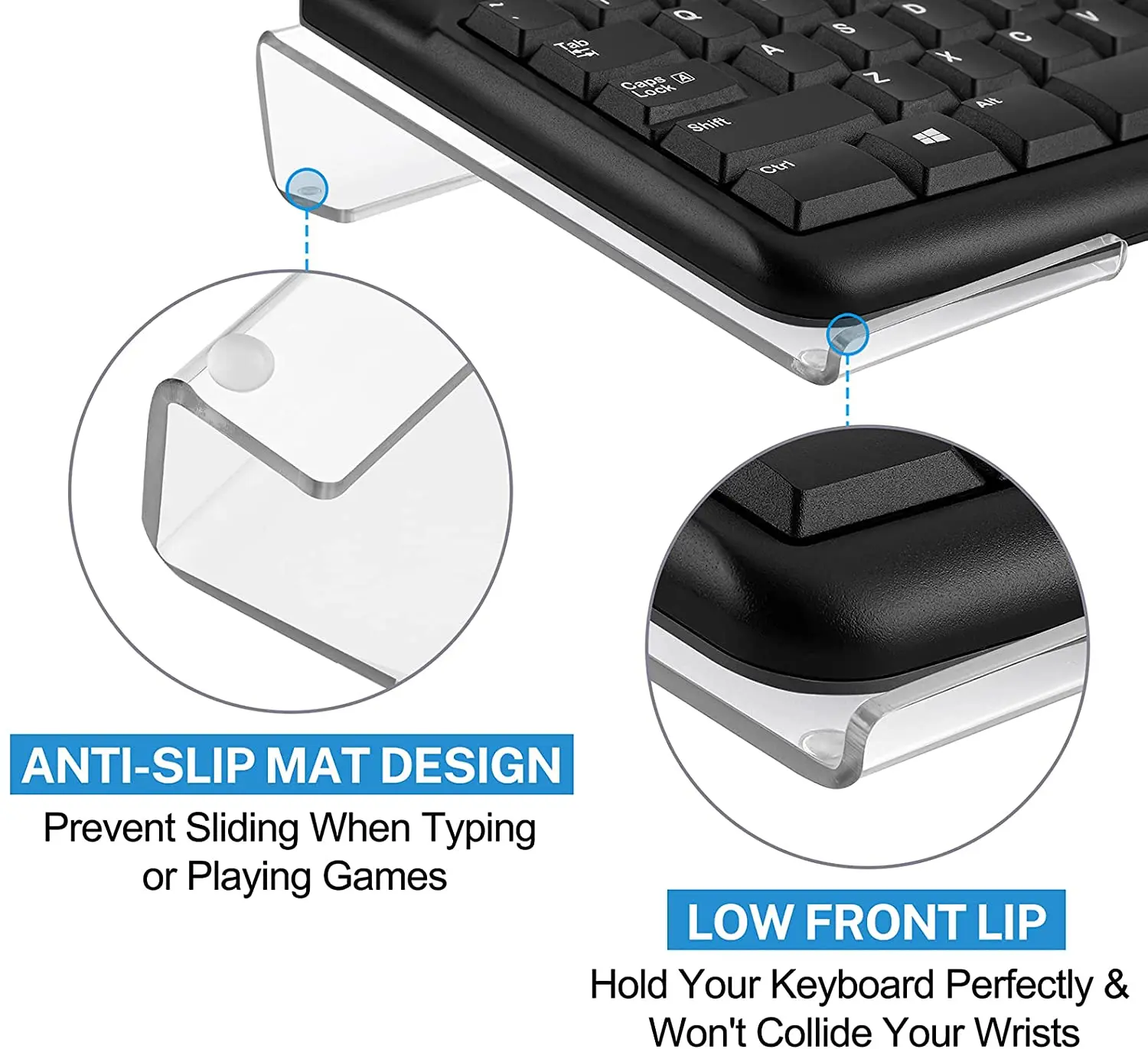 Computer Keyboard Stand  Riser Acrylic Clear Keyboard Stand for Desk Clear Keyboard Holder for Desk with Adjustable Height