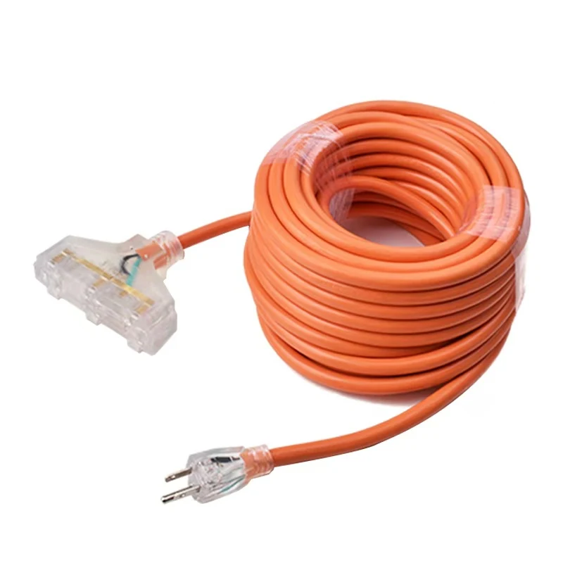 High Quality Power Cable Heavy Duty 3 Outlets UL Approved Power Extension Cord with Three Pin Plug factory