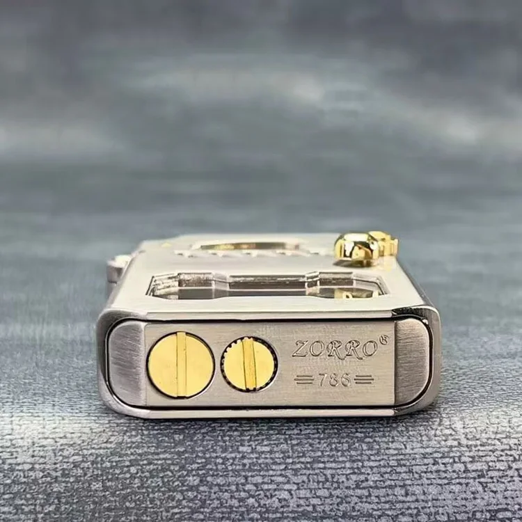 Creative Mecha Transparent Compartment Semi-automatic Kerosene Lighter Classic Men's Windproof Oil Lighter
