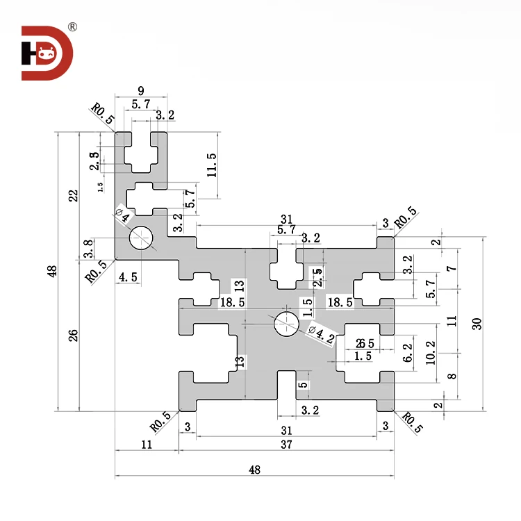 product 4848 line machine extruded aluminum profile conveyor belt synchronous belt translation machine guide rail conveyor belt-3