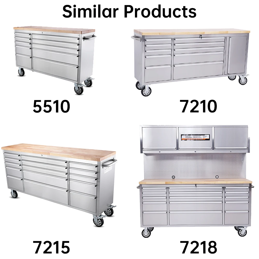 Hyxion New Style Tool Box Cabinet Garage Series Storage Combination Tools Cabinet Workbench Rolling Tool Boxes Stainless Steel