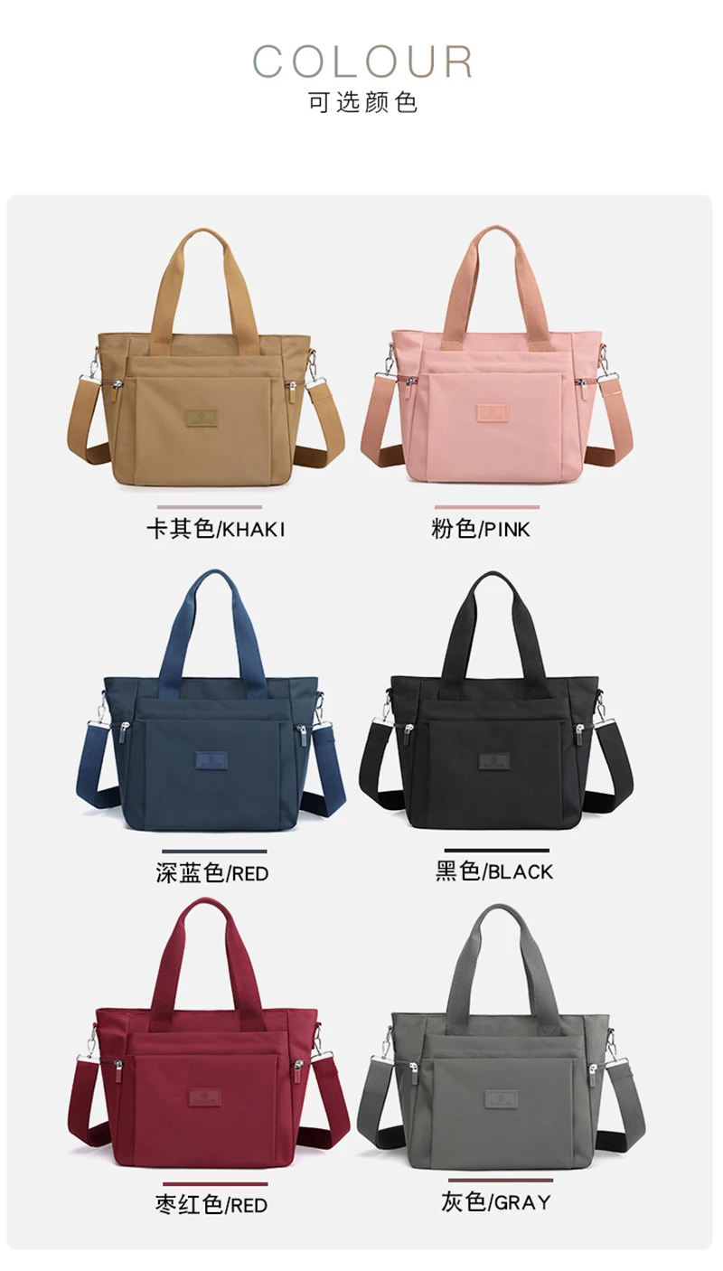 Trendy Women's Single Strap Crossbody Handbag Waterproof Nylon Cloth Bag Polyester Fashionable Casual Shoulder Shopping Portable