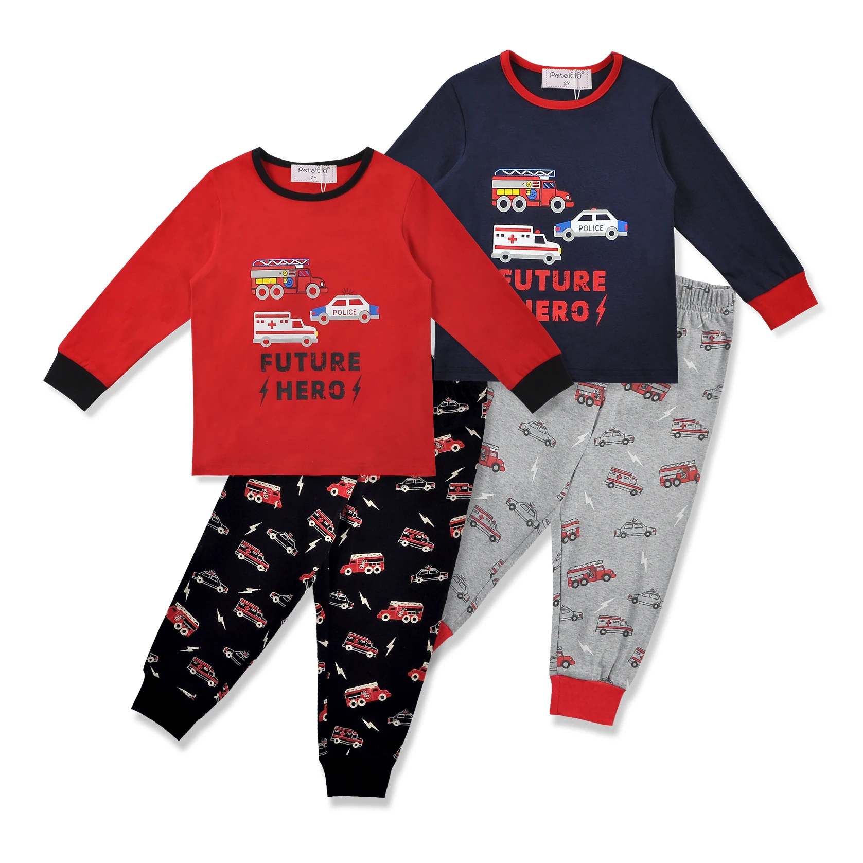 Лидер продаж, хлопковые OEM-пижамы, детские пижамы с длинным рукавом, 2 шт., Мультяшные пижамные комплекты для мальчиков, комплекты одежды для мальчиков