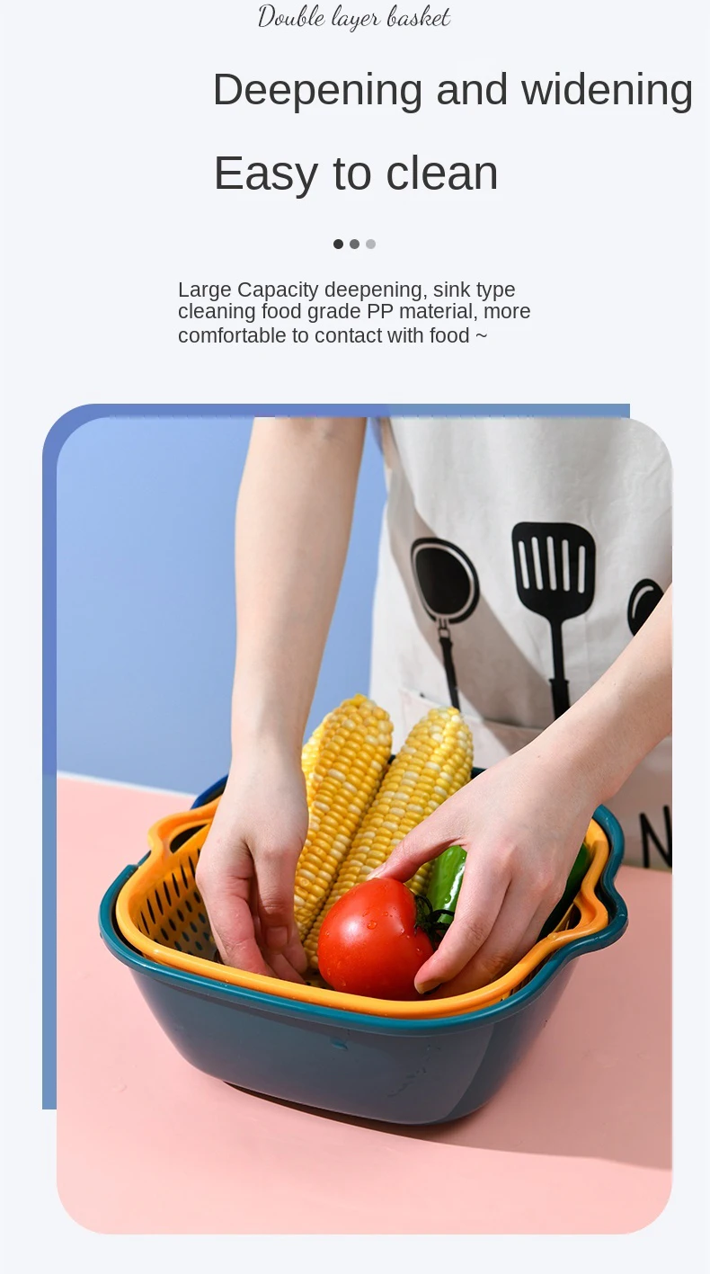 6piece Kitchen Multifunctional Drain Basket For Cleaning Draining And