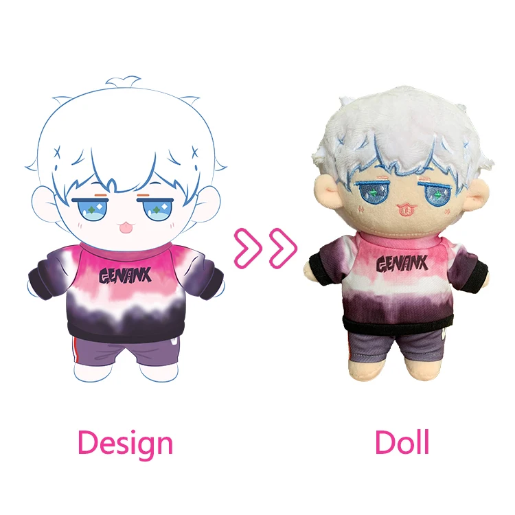 High Quality Custom Designer Doll Custom Chibi Style Plush Kpop Merchandise Cute Human Figure Plush Doll with Removable Cloth