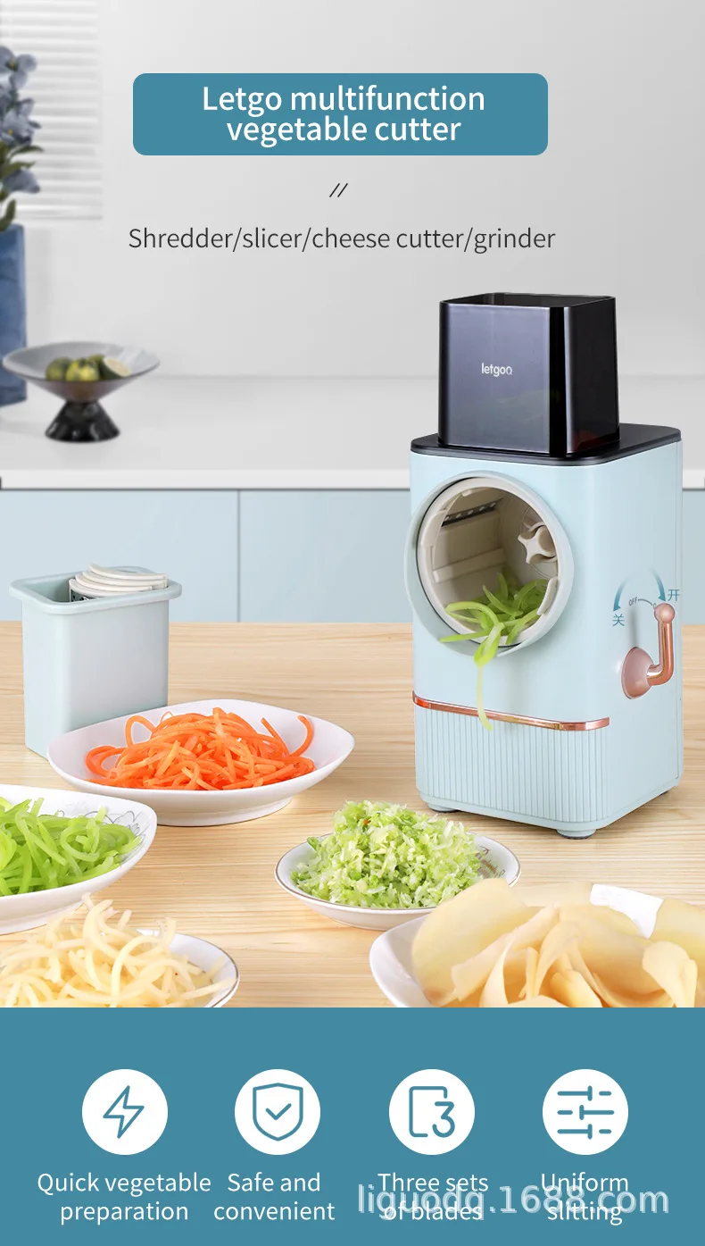 Description Picture 4 of item110V Electric Cheese Grater Veggie Chopper Powerful Salad Maker Detachable Vegetable Slicer Gadget For Home Kitchen Supplies