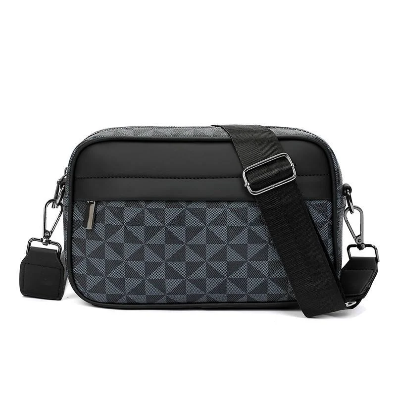 Chinese Online Markets Designer Long Strap PU Leather Crossbody Purse and Handbags Portable Shoulder Bag for Men Women Wholesale