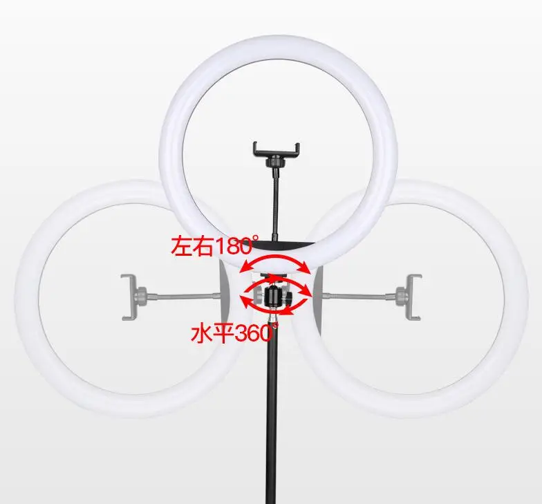 Anneau lumineux LED pour Selfie, 12 pouces, RGB, avec trépied, support de téléphone, lumière circulaire de bureau pour vidéo en direct