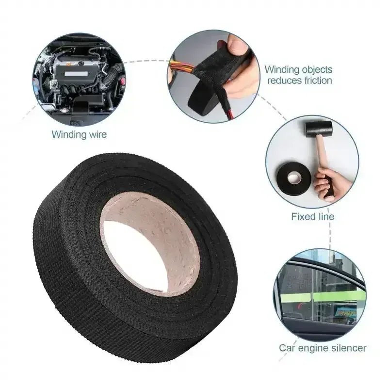 Flame Retardant Heat-resistant Flannel Fabric-Single Sided Adhesive 0.3mm Thickness Black  for Automotive Masking Use