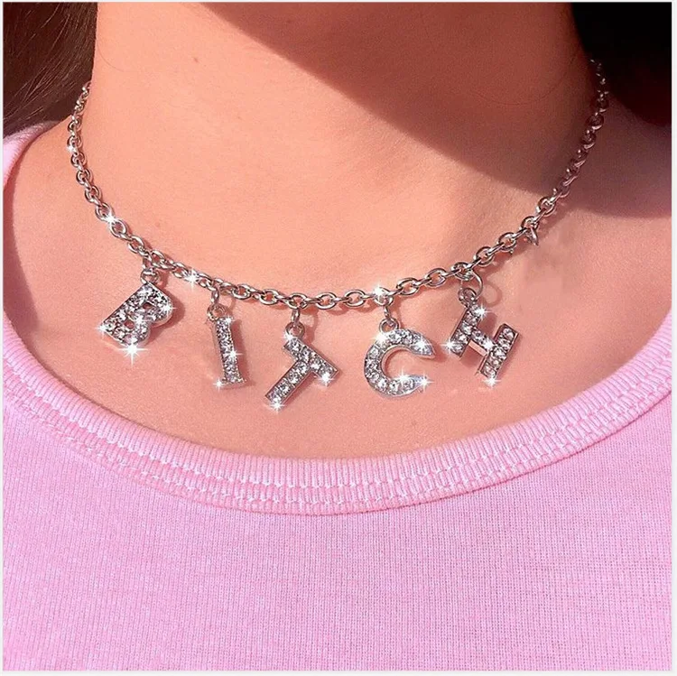 Kalung Liontin Huruf Kustom Kustom 