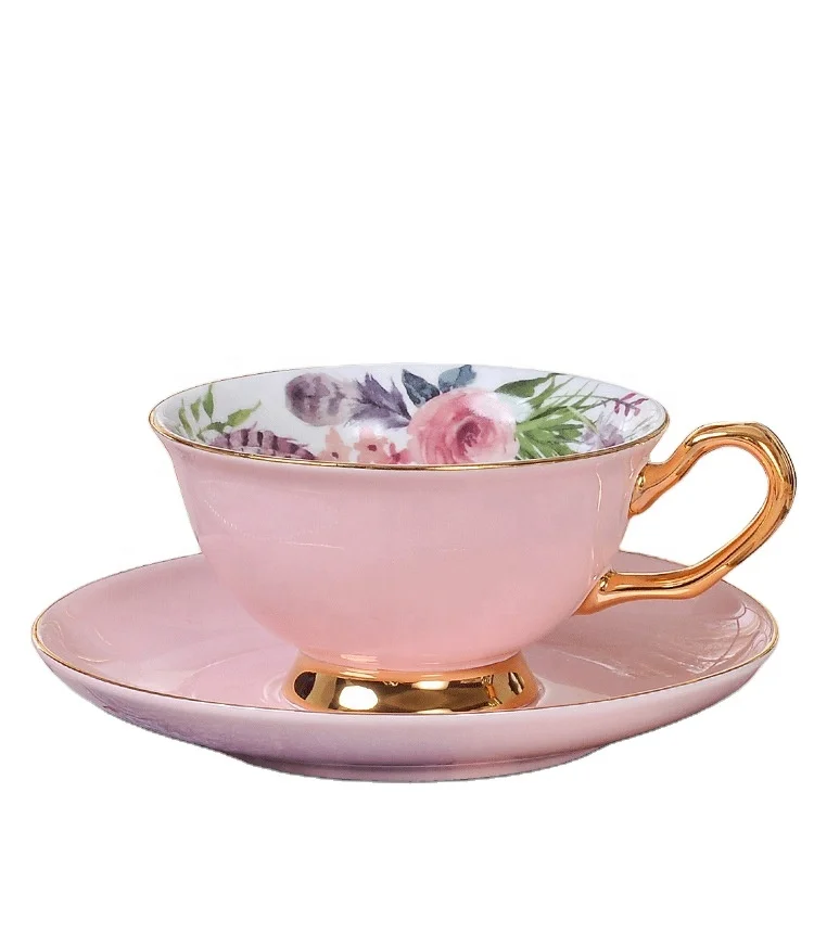Set De 2 Tasses à Thé Vintage Avec Soucoupes Et Cuillères - Motif Rose Fleuri En Porcelaine Anglaise, Pour Thé Ou Café - 5