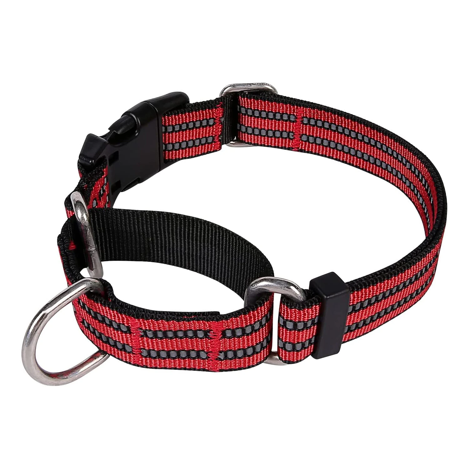 Martingale Dog Collar,Adjustable Nylon Reflective Collar With Buckle