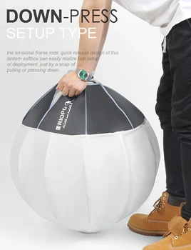 Photo Triopo KQ85 Lantern Softbox KQ85 85cm White Diffuser Ball Lambency Globe Lantern Box detail image