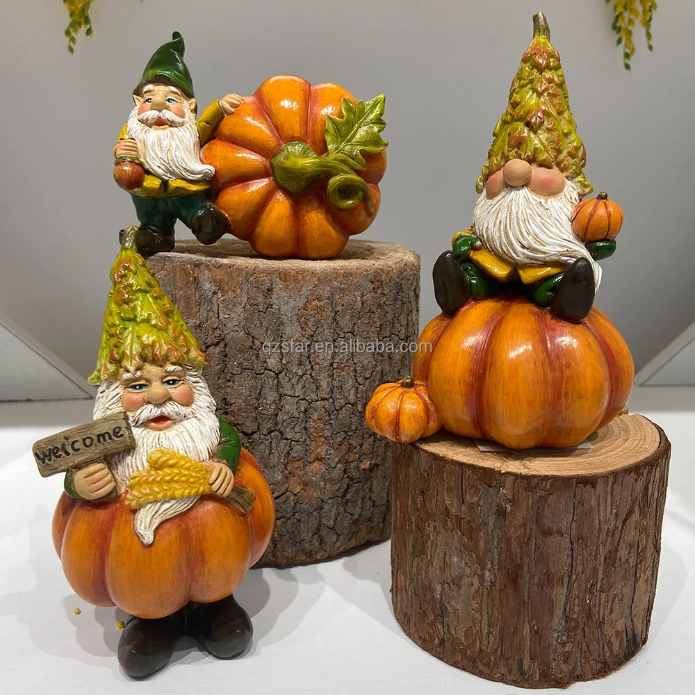 Custom Funny Garden Gnomes Resin Mold Autumn Dwarf With Fox Outdoor