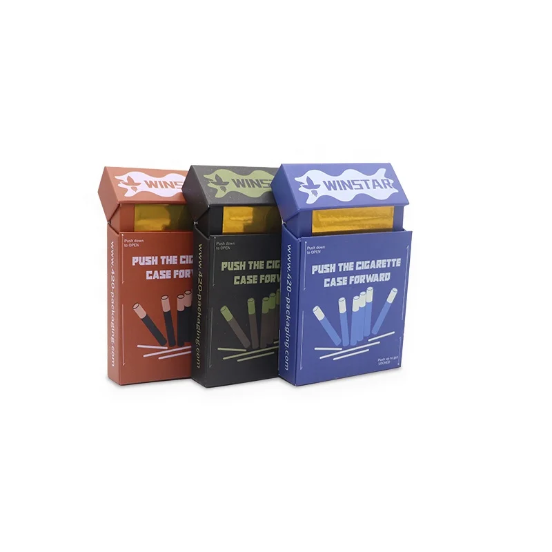 New Style Custom Prerolled Cones Cardboard Boxes Flip Top Cigarette Pack Pre Roll Packaging