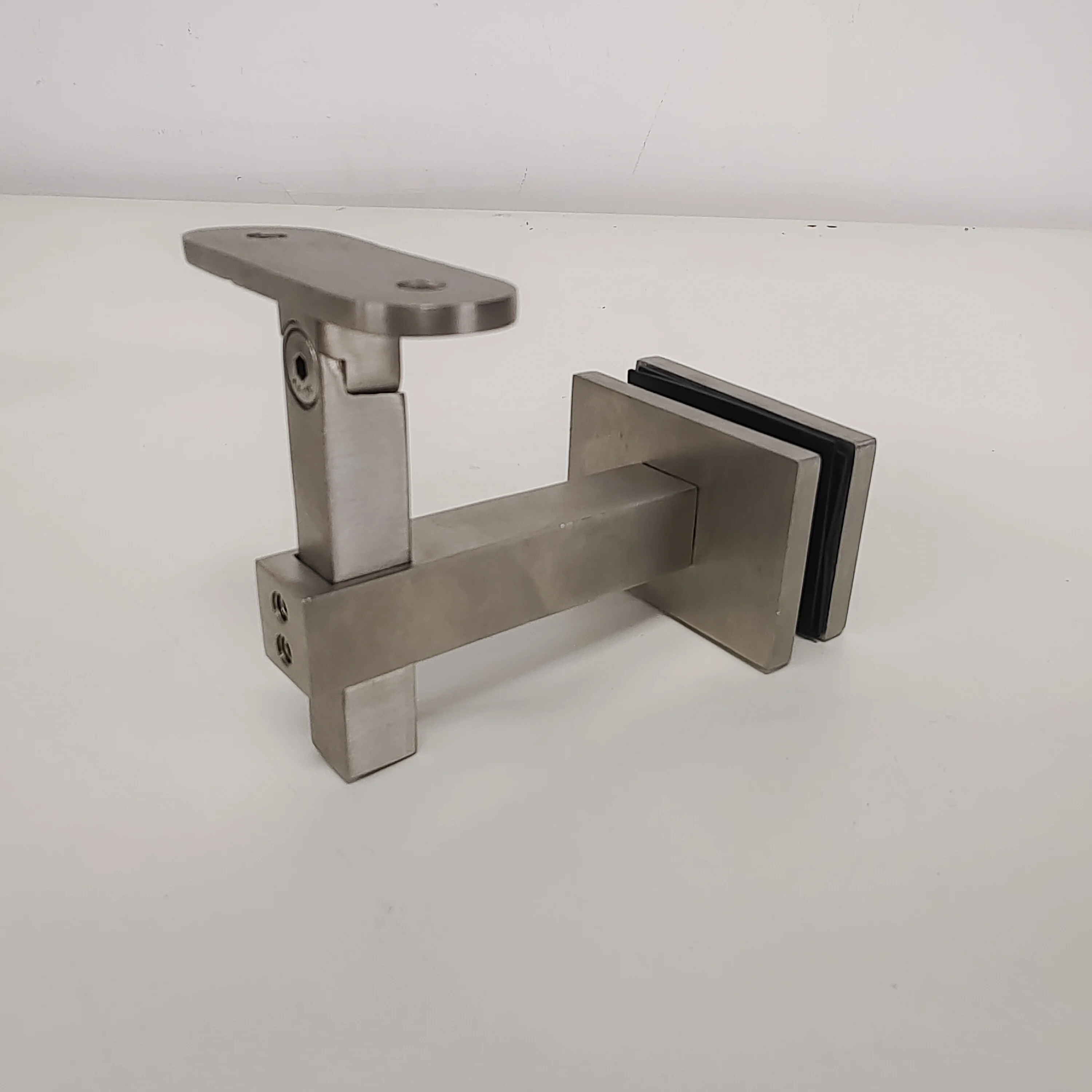 Adjustable Satin Round Glass Mounted Stainless Steel Handrail Bracket