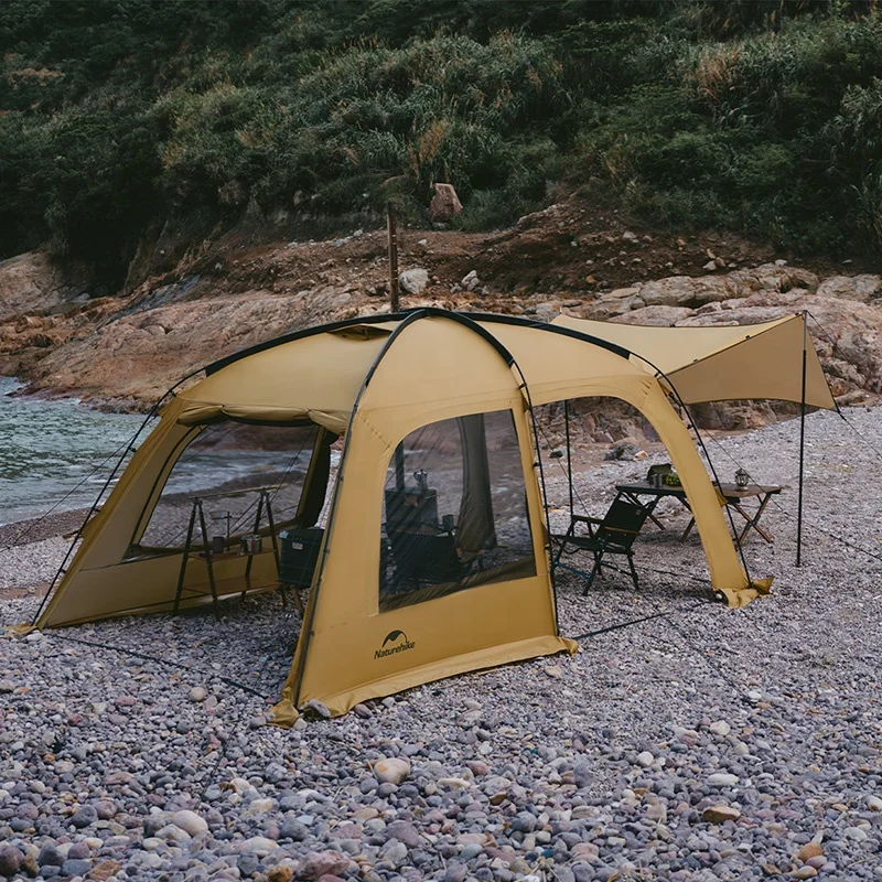 Naturvandring utomhus camping sanddyn 10.9 tält Ett sovrum ett vardagsrum stort utrymme familjetält