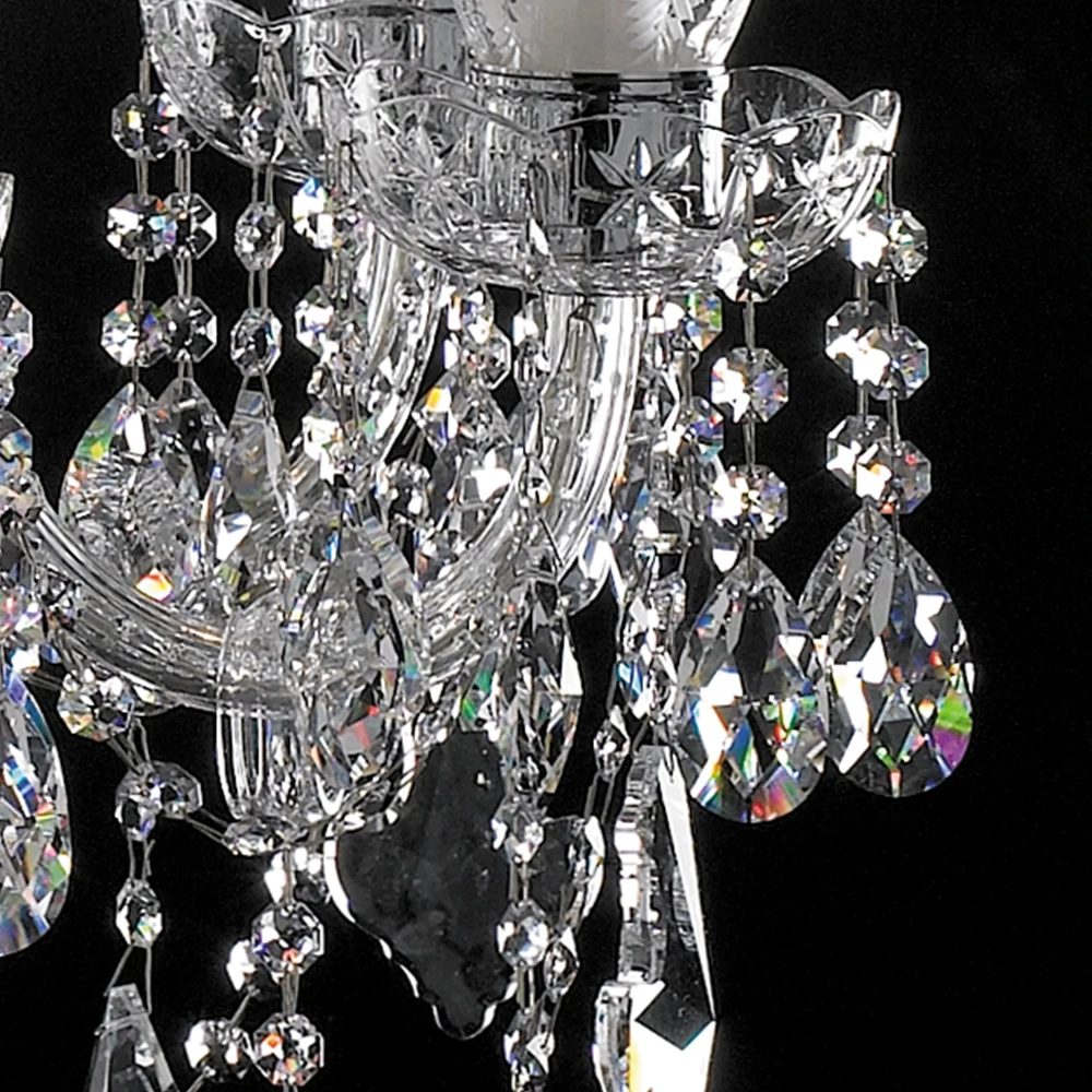 VH Contemporary Crystal Chandeliers Delicately Carved Cut with Glass Covers for Interior Villa Hotel Pendant Lights