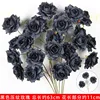 Black 3-head embossed rose branch