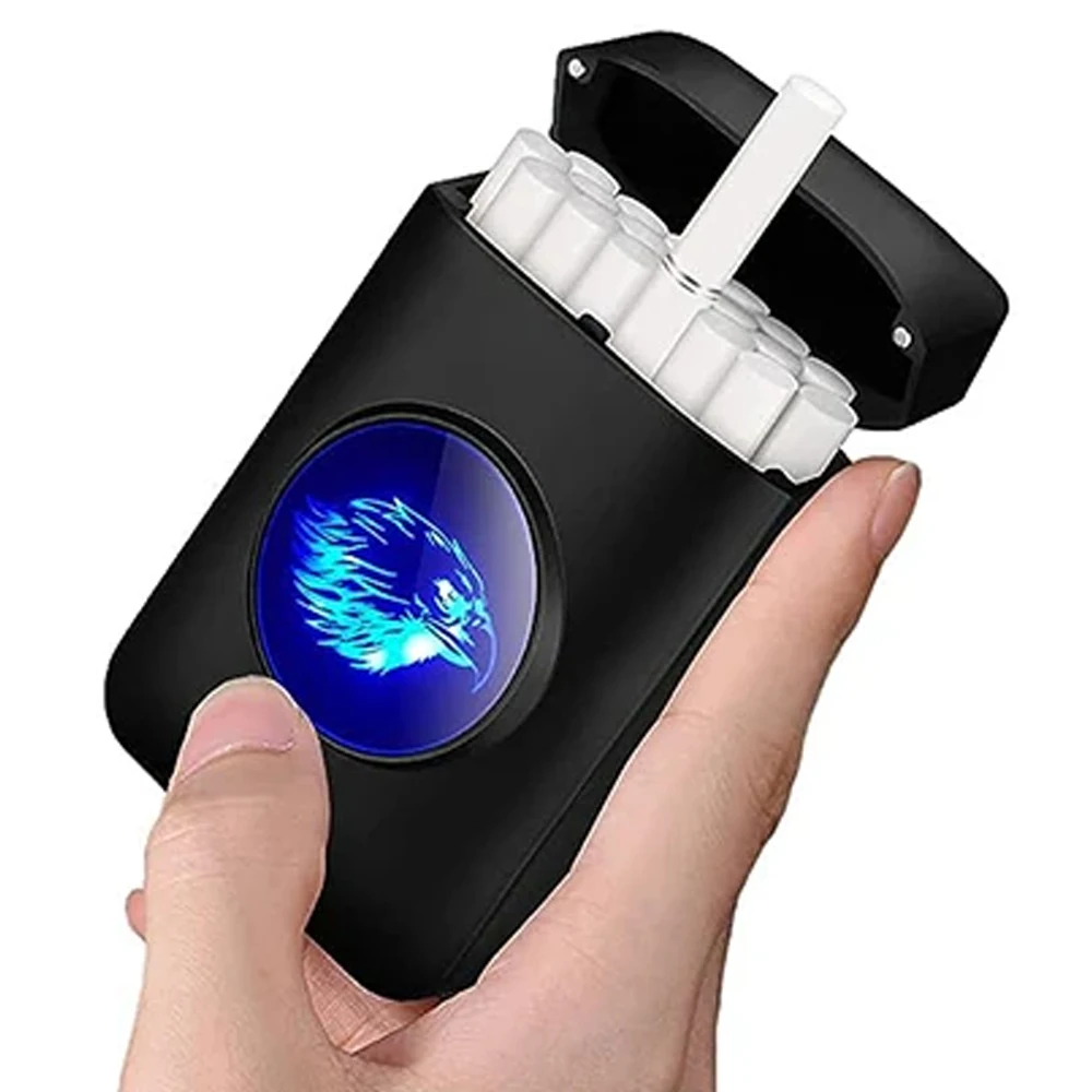 Custom Electronic Cigarette Lighter LED Light Screen Cigarette Box USB  Cigarette Case