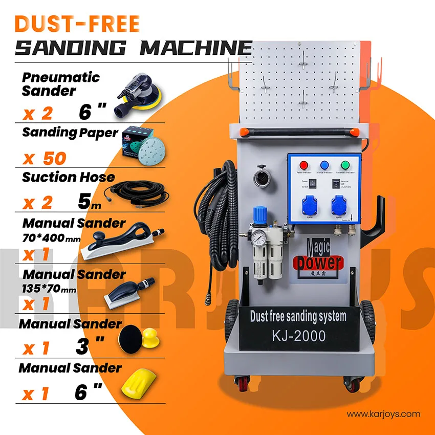 Fast delivery Double station auto detailing dust free sanding machine for cars body paint repair deluxe style