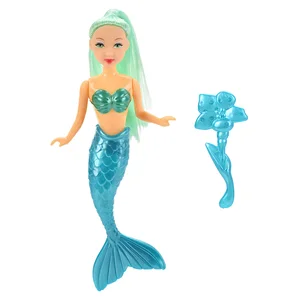 Cute 6 Inch Plastic Mermaid Doll with Movable Flexible Joints Educational Cartoon Toy for Kids Girl Birthday Gift Toys