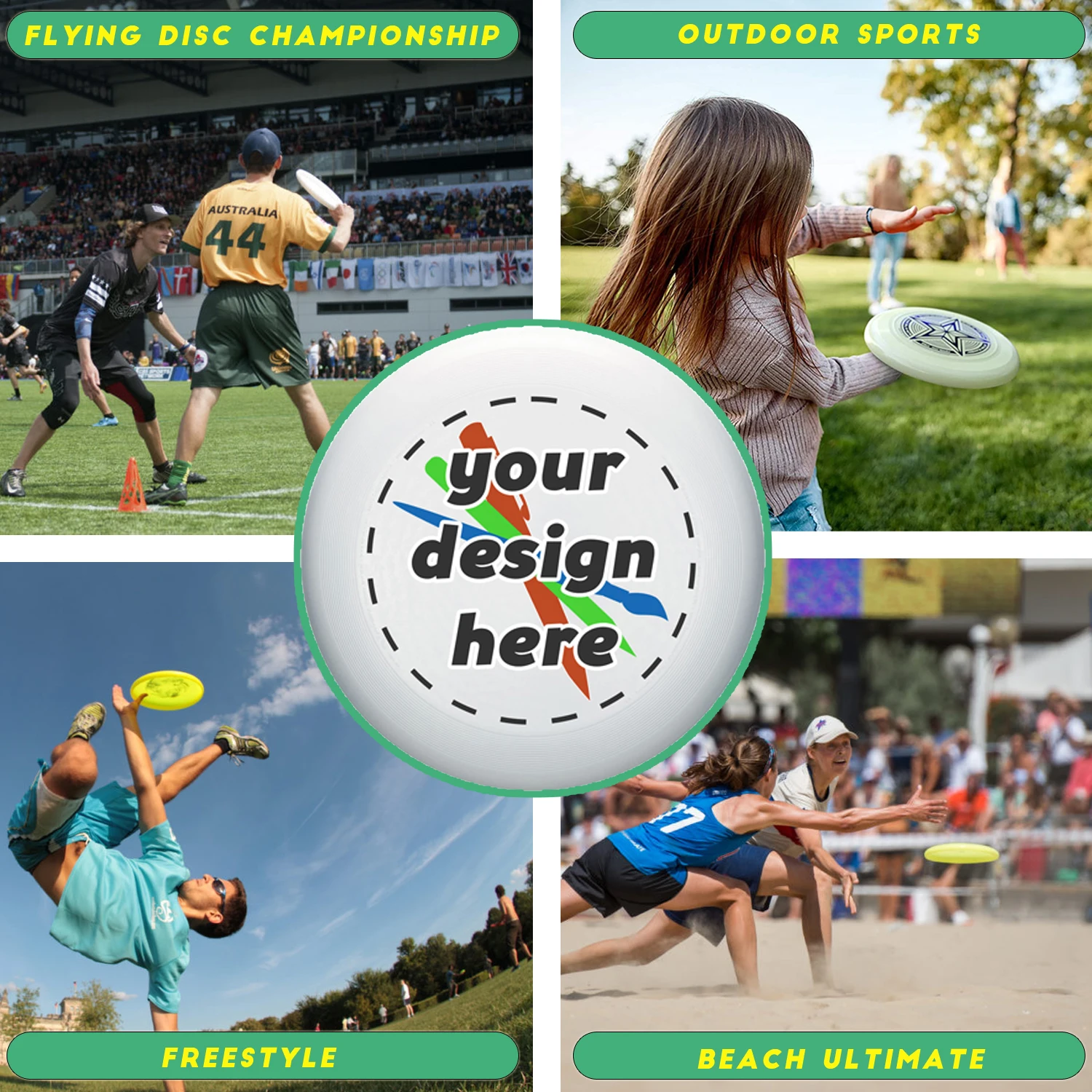 Пластиковый спортивный летающий диск для домашних животных 175 г OEM pe Custom Standard Ultimate outdoor pet game Frisbe