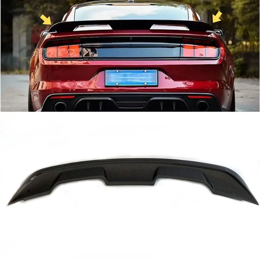 Tiypeor High Quality ABS Material Rear Trunk Spoiler Tail Lip Wing for Ford Mustang GT500 2015-2023 Single Ducktail Roof