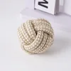 Bolas de algodón y lino beige 6cm 40g
