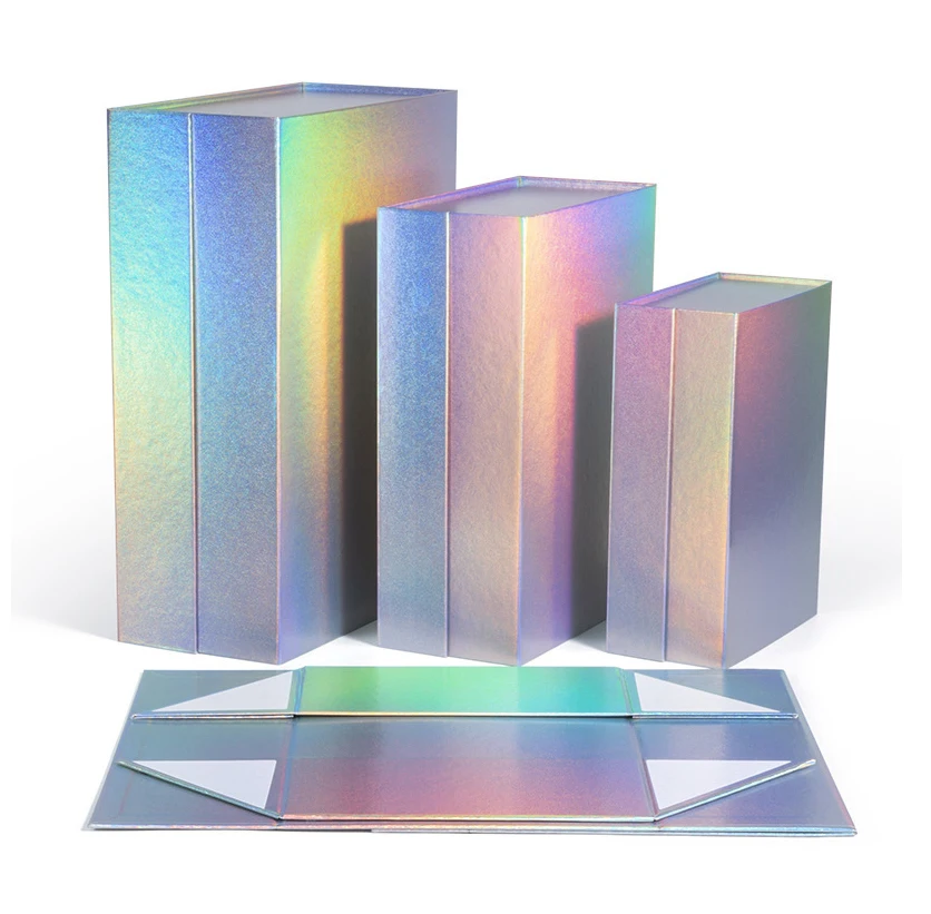 Rigid Gift Box | Lipack Ribbon Style Holographic Paper Box Packaging With Ribbon