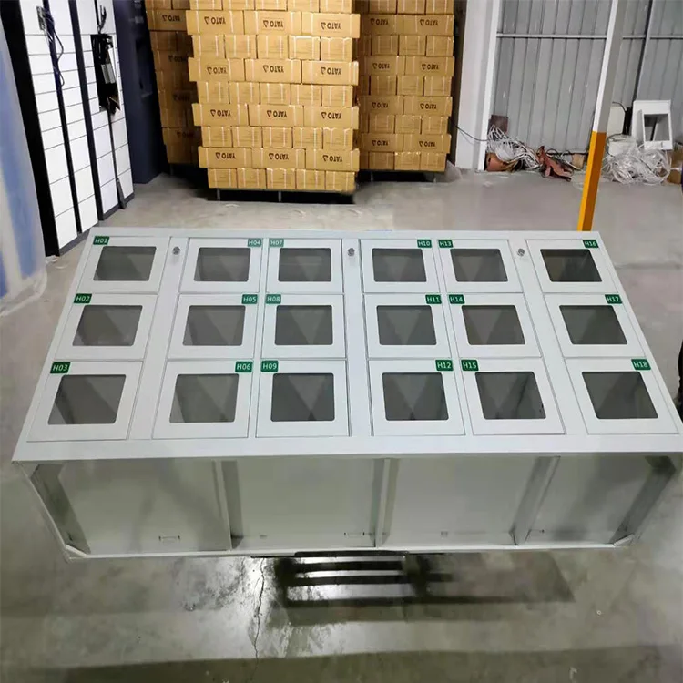 Smart Food Locker PIN Code Barcode Access Fingerprint Face Recognition Cheap Stock Lockers