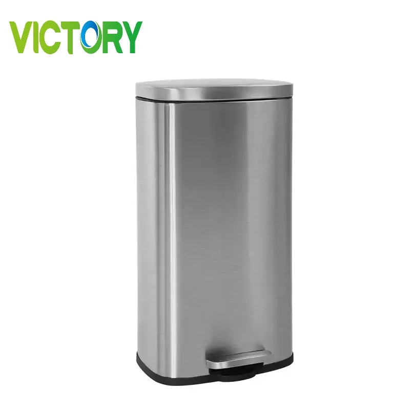ODM 5L 12L 30L 50L Basics Stainless Steel Rectangular Soft-Close Garbage Bin Step Trash Can Pedal Bin
