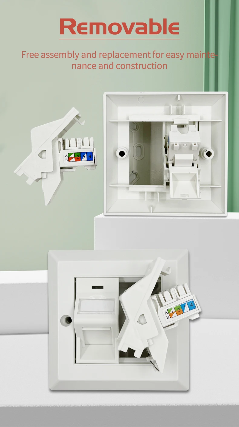 TUFF JACKS 2-Port Keystone Faceplate – 25-Pack, White, Flushmount For Cat6/Cat5/Coax