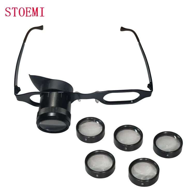 STOEMI 8541  2X 3X 4X 5X 6X  7X 10X 12X 15X Monocular Magnifying Glass Spectacle Magnifier Eyewear Loupe Low Vision Aids