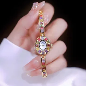 2026 New Style Rainbow Stylish Quartz Watch Light Luxury Women's Quartz Watch Personalized Bracelet With Crystal Dial Window