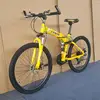 21-speed yellow spoked wheel