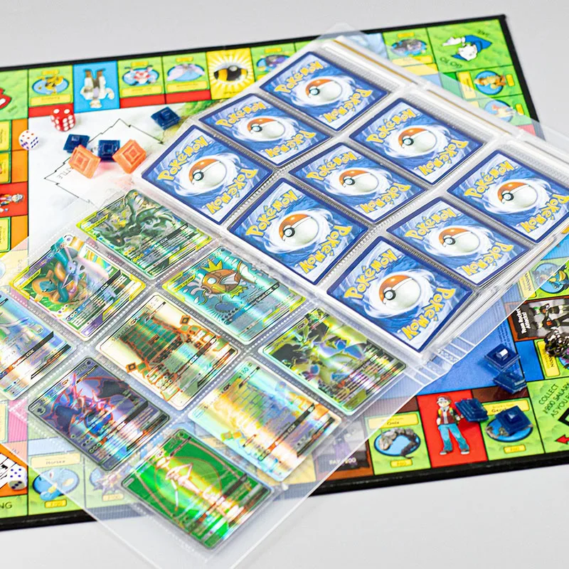 Transparent PP Cover with Clear 9 Pocket Trading Card Binder for Game Card Holder Album Book Collectors