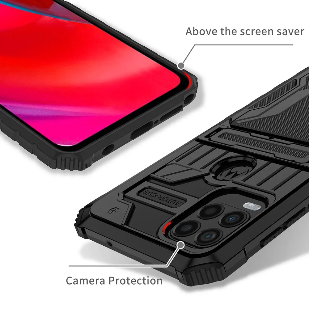 Laudtec Sjk961 Shockproof Phone Case Folding Holder Card Skin Friendly Shell Camera Lens Protection For Motorola G Stylus 5G details