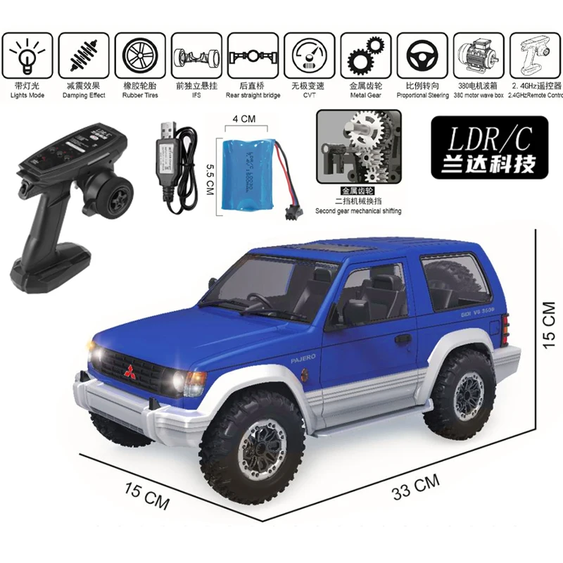 LDRC 1:14 RC SUV Trail Crawler PAJERO V24WG 1992 Licensed