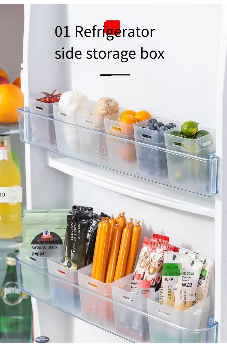 New refrigerator side door special transparent food and fruit storage box 2 kitchen freezer storage box fresh-keeping box manufacture