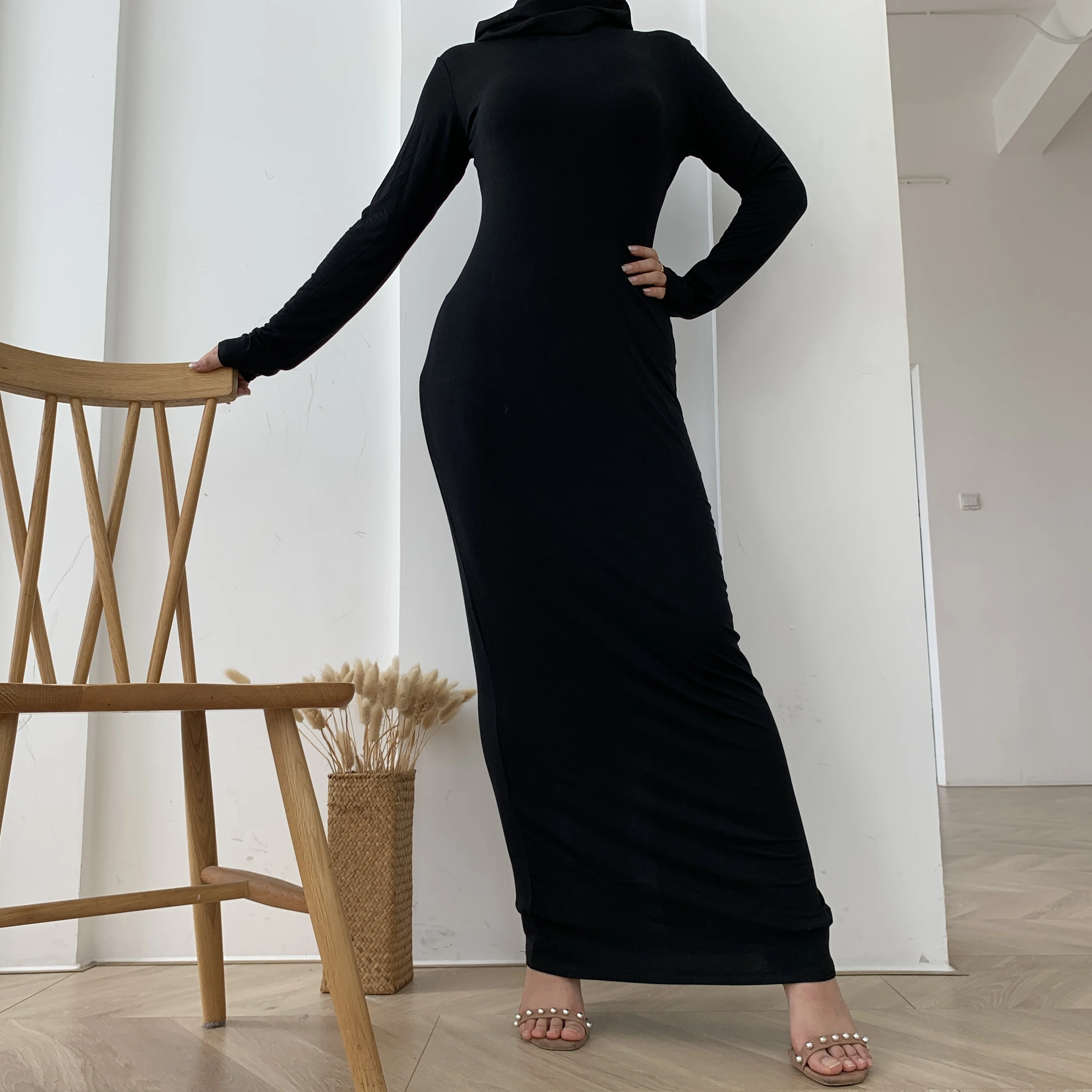 hijab bodycon dress Modest Islamic Satin dress for Women