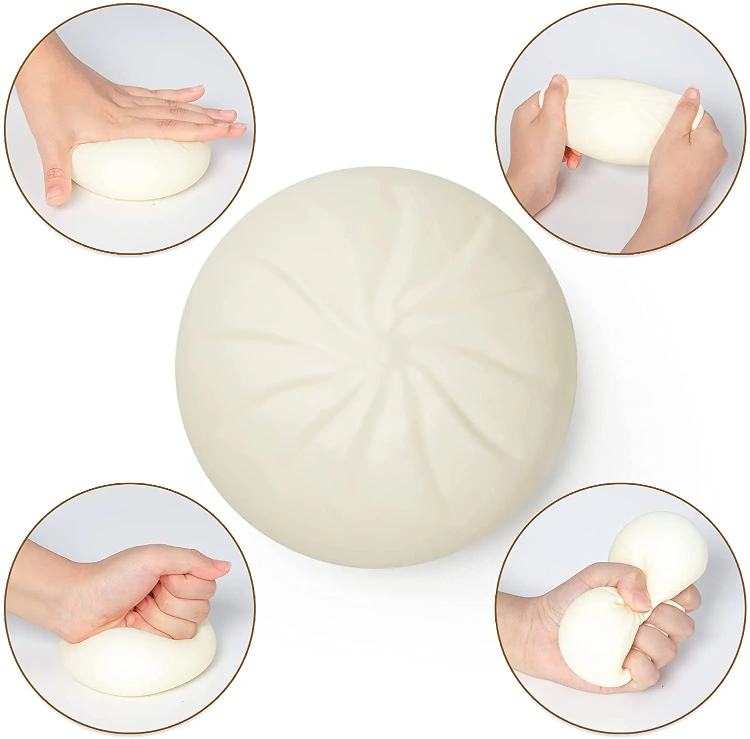 2025 Hot Fidget Bun Steamed Food Toy Squishy Dumpling Stress Ball Bao Bun Squishy Sensory Toys Fidget Dumpling Stress Ball