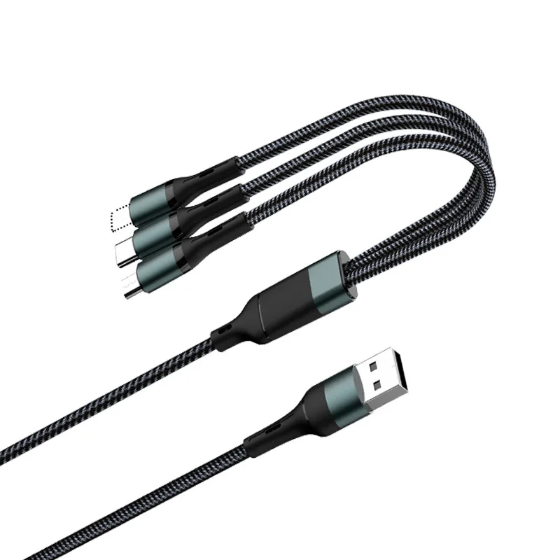 Portable Travel 3 in 1 mobile charging cable data charger line with Micro Type C for iphone 14 15 for samsung note 20 s23