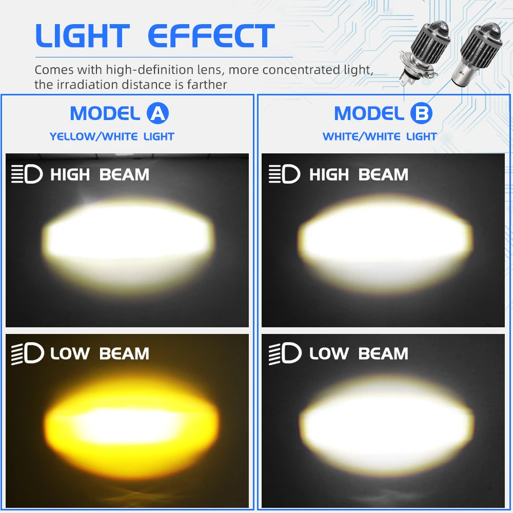 Best Led Replacement High Power Ip68 Mini Waterproof Car H4 Led Headlight Bulb H6 Motorcycle