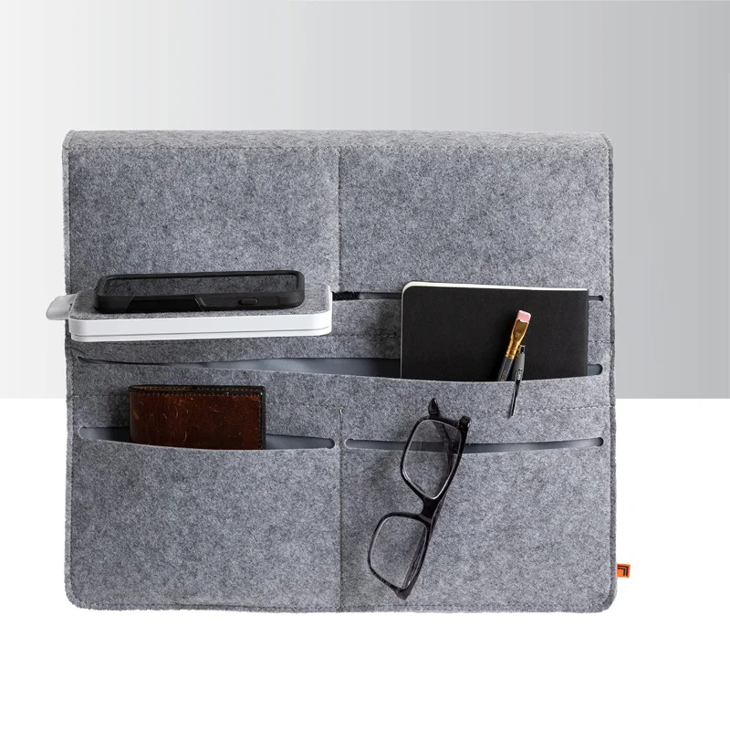 Household Multipurpose Polyester Sofa Armrest Tray Couch Pocket