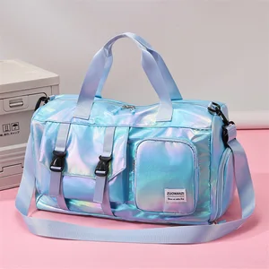 Eastshine Fashionable Metallic Shine Swimming Bag, Multi-functional Sports Fitness Bag, Waterproof and Dry-separated Travel Bag