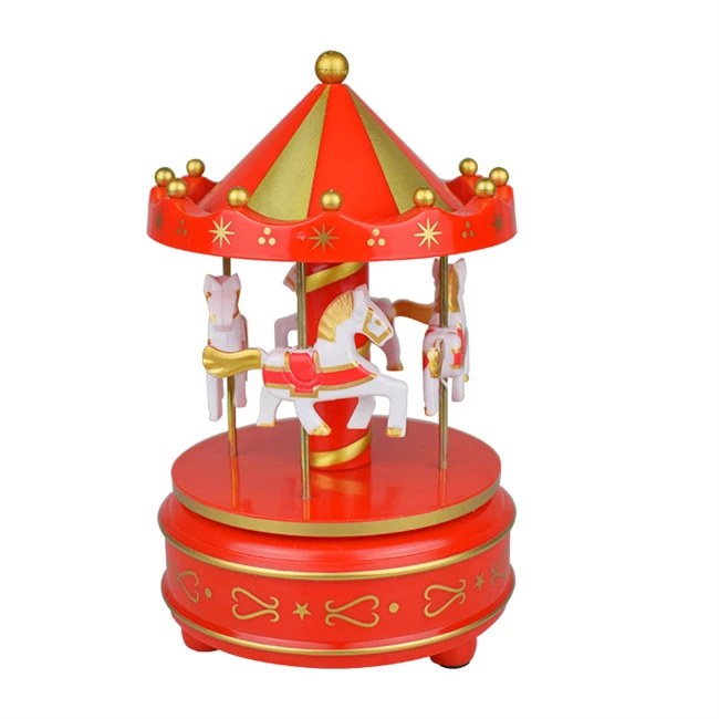 High quality children's toy carousel music box, carousel music box 5 colors
